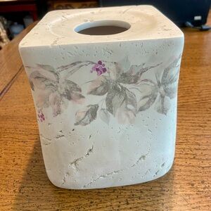 Heavy Well Made Resin, Hand Painted Tissue Box Holder